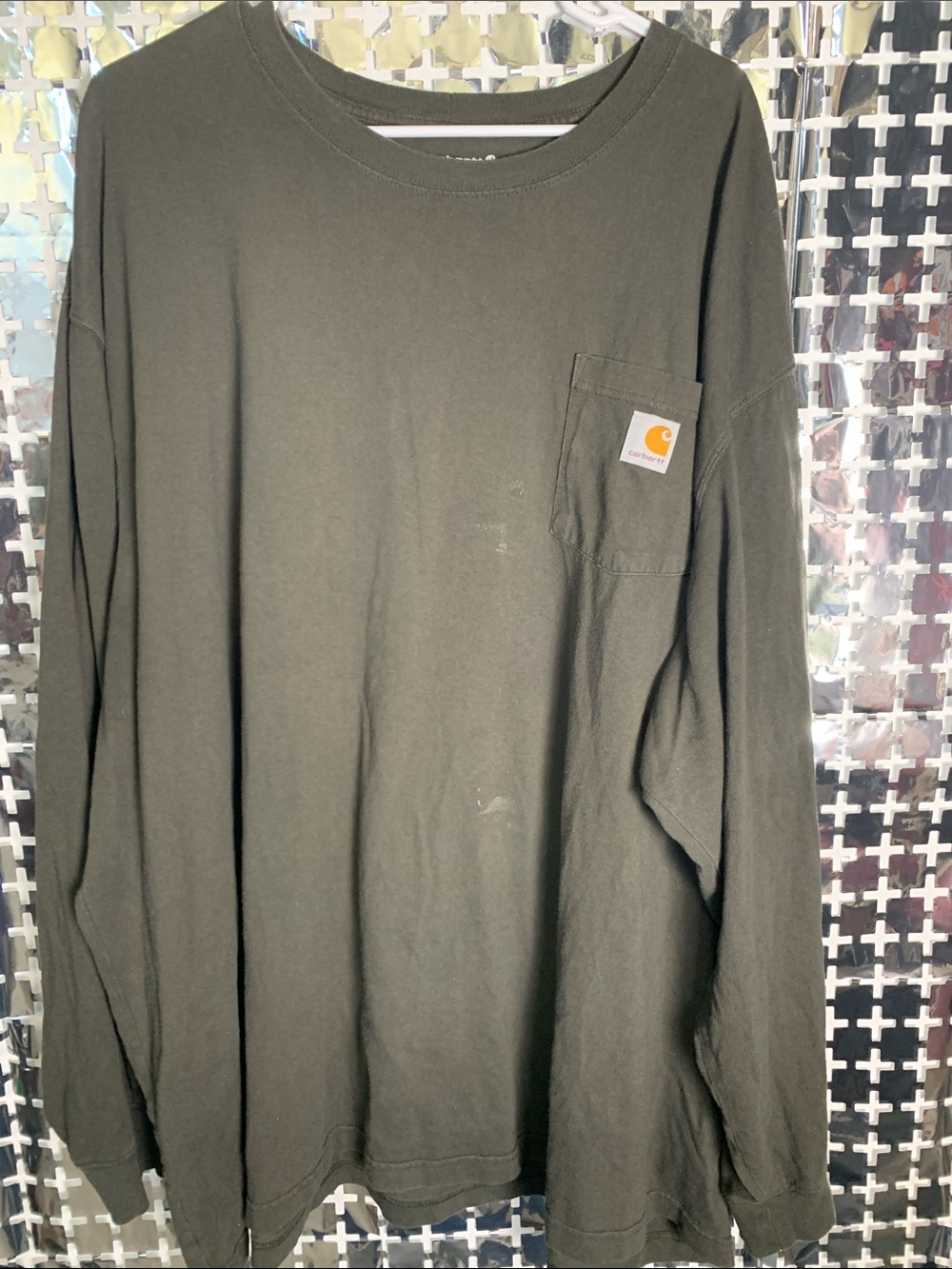 Carhartt Dark Olive Long-Sleeve Pocket Tee